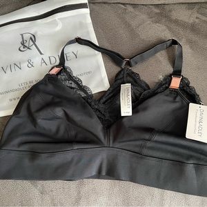 NWT - Davin & Adley Ella Maternity, Nursing & Pumping Bralette - XL, Black